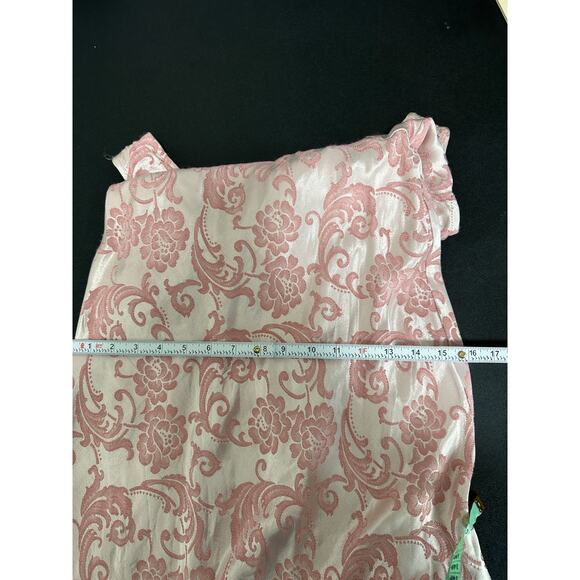 Roberta Vintage Pink Floral Paisley Velour V-Neck Maxi Dress Women's Size 0-2 - Picture 13 of 14